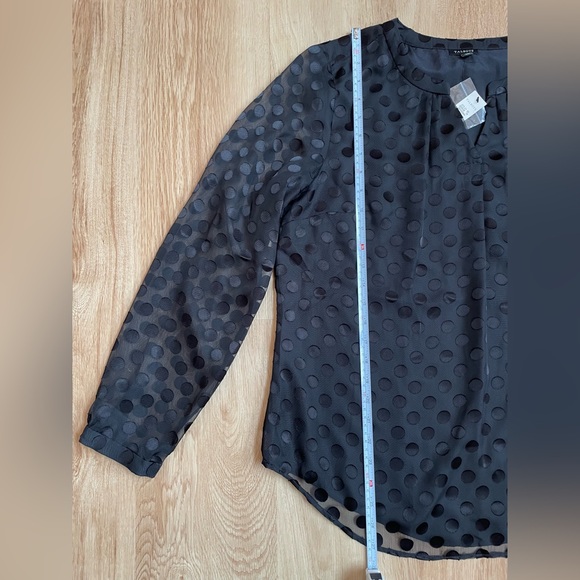 New NWT Talbots black polka dot long sleeve blouse split neck retails $90 - Picture 8 of 8